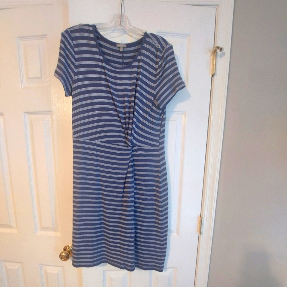 Striped Blue and Gray Dress